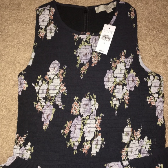 Loft BOUQUET SMOCKED FLARE DRESS size 2 - Picture 5 of 7